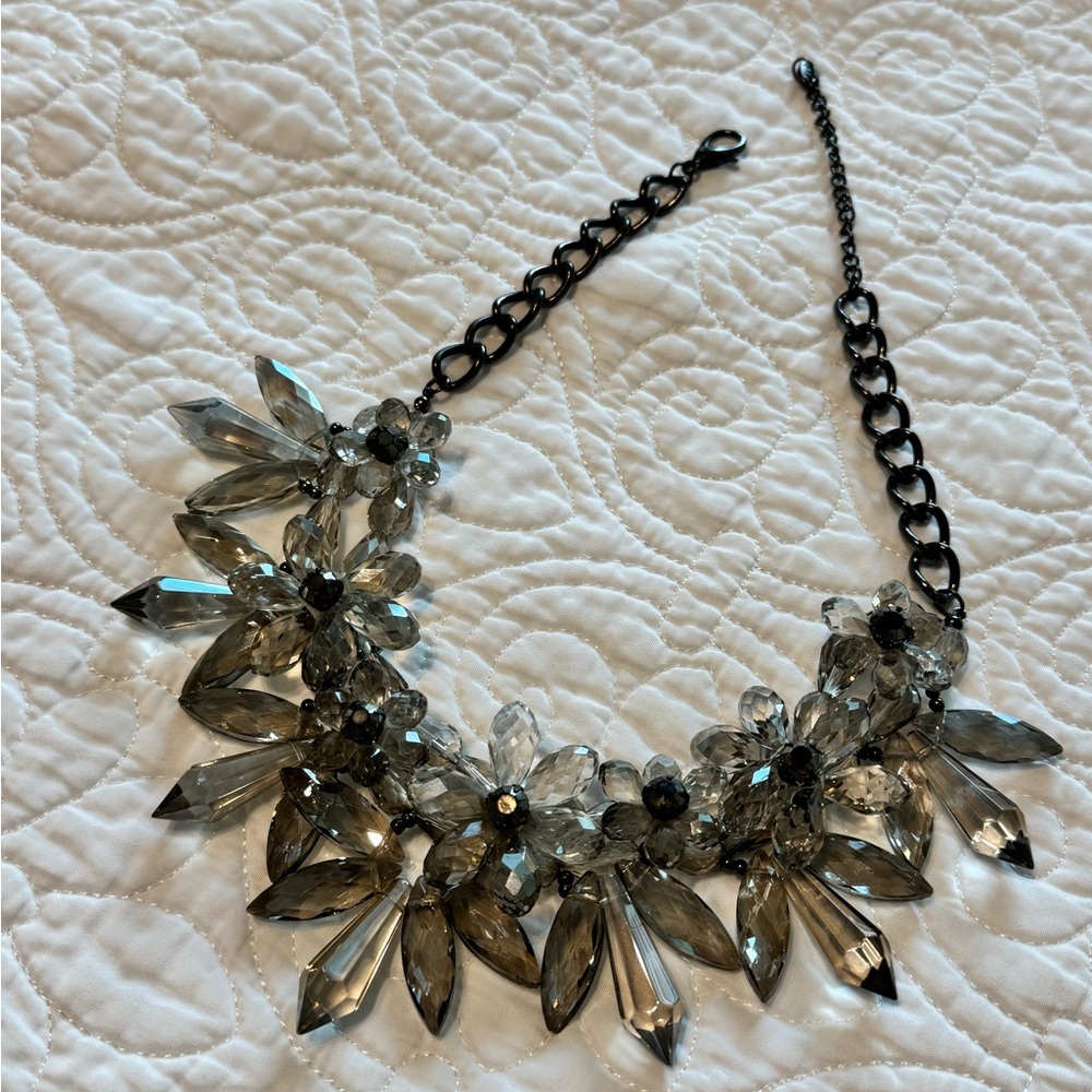 Zara Black and Silver Botanical Necklace